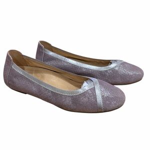 Vionic Caroll Pewter/Lavender Glitter Suede Orthotic Ballet Flats Size 8.5